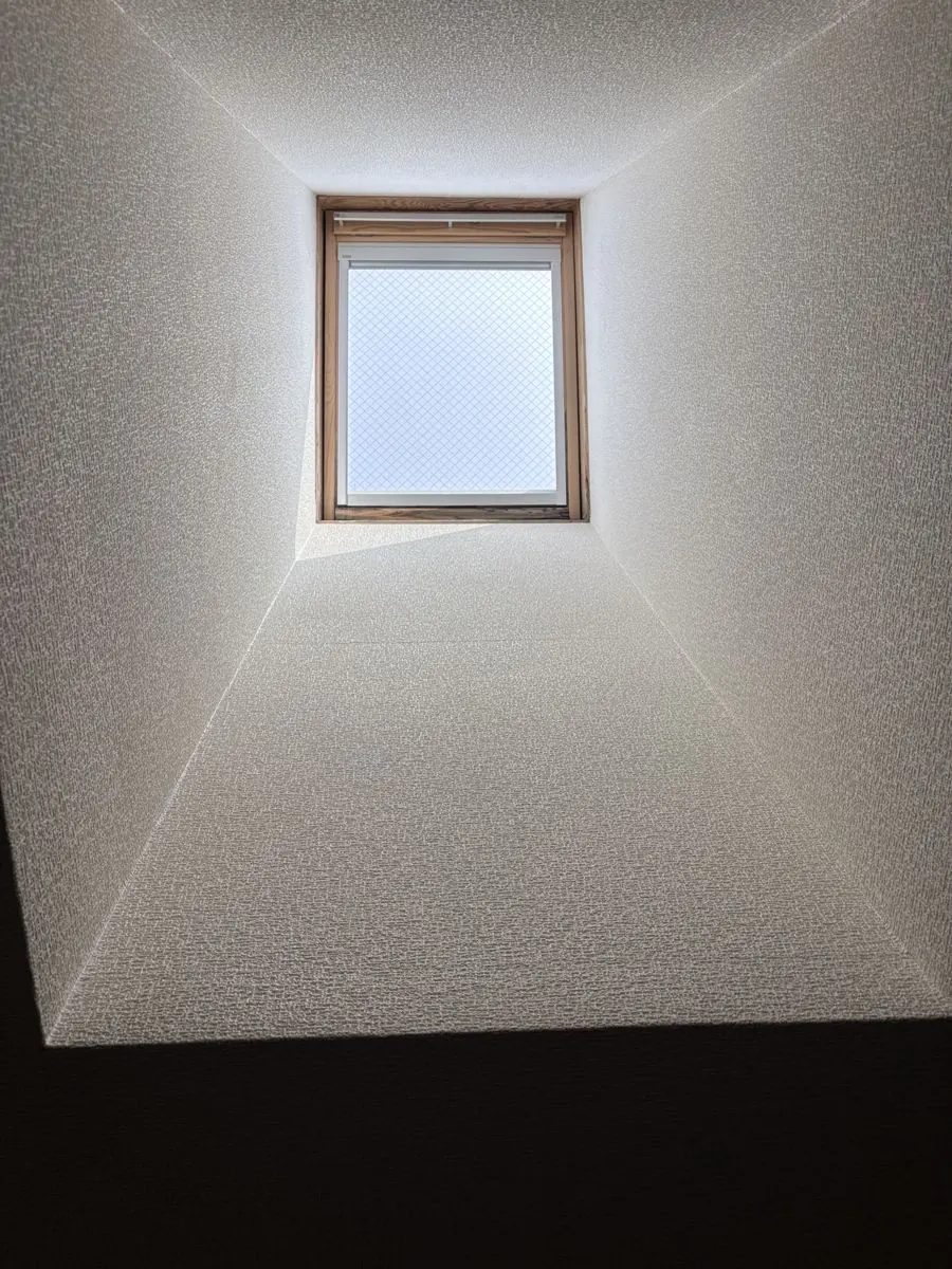 室内から天窓を見上げた写真の例